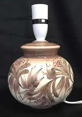 Buy Vintage Mid Century Jersey Pottery Ceramic Table Lamp Brown & Pink • 19.99£