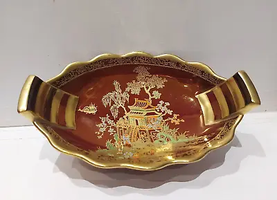 Buy Vintage Carlton Ware Lustre Ware Rouge Royale Pagoda Blossom Oval Dish  • 14.95£