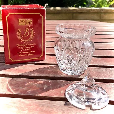Buy Bohemia Crystal Hand Cut Glass Venetia Honey Jar With Lid 13cm • 12.99£