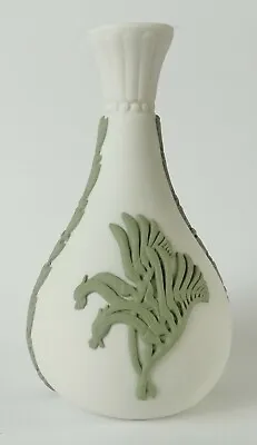 Buy Wedgwood Green On White Jasperware Vase Australian Kangaroo Paw Miniature • 80£