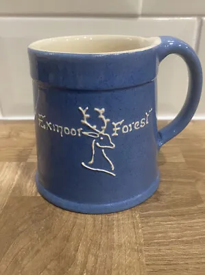 Buy Rare Blue Cream Royal Barum Ware 'Exmoor Forest' Stag Piped Slip ½ Pt Tankard • 18£