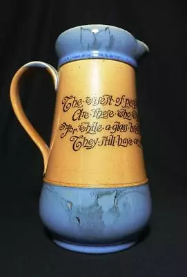Buy Antique Royal Doulton Pottery Pitcher/Jug 1890s Temperance Motto • 44.99£