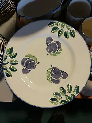 Buy Studio Poole Pottery Dorset Fruits Dinner Plates Plumbs  11inches • 24.99£