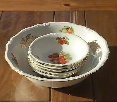 Buy Vintage Dessert Bowl Set. Bavaria German. 1 Lge 5 Small. Fruit Motifs • 19£