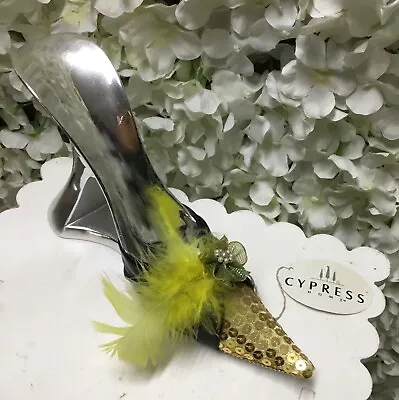 Buy Cypress Home Sequin Shoe With Feather And Crystal Wine Holder • 23.68£