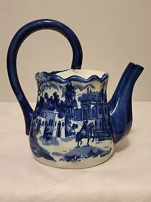Buy Victoria Ware Ironstone Flow Blue Water Pitcher Tea Pot 8  • 28.95£