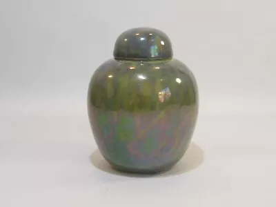 Buy Rare Ruskin Pottery Arts & Crafts Ginger Jar & Cover - Apple Green Lustre Glaze • 325£