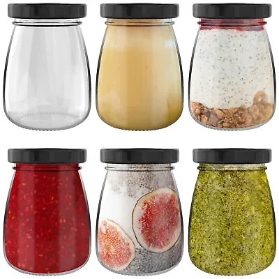 Buy HEFTMAN Small Glass Jars With Lid Set Airtight Shot Pot Fridge Travel Size 100ML • 9.99£