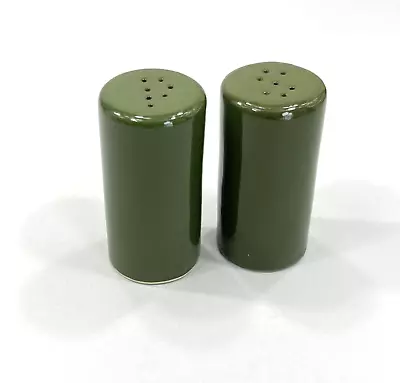 Buy Art Deco Vintage Salt Pepper Shaker Glossy Green 2pc Ceramic Minimal 3  Tall • 7.96£