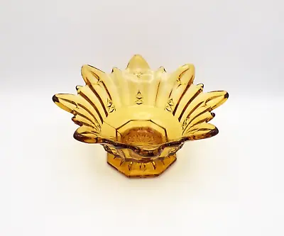Buy Large Art Deco Amber Glass Decorative Fruit Bowl • 12.50£