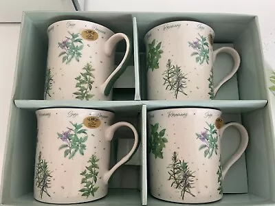 Buy Set Of 4 Fine China Coffee Tea Mugs Herb Garden Pattern  Leonardo Collection NEW • 17£
