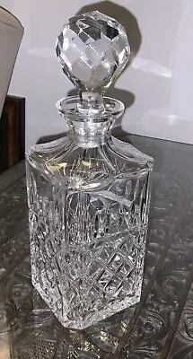 Buy RARE GALWAY Irish Crystal  RATHMORE   SQUARE DECANTER - CUT GLASS  10.25” MINT • 90£