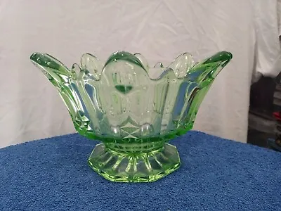Buy Vintage Art Deco Pressed Glass Green Bowl Sowerby Style Large  • 20£
