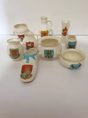 Buy Collection Of 9 Vintage Miniature Crested Ceramics By W H Goss Good Condition • 8£