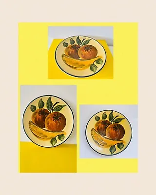 Buy Spanish Ceramic Puigdemont Fruit  🍏🍋 Display Plate Studio Art Pottery 23cm 60s • 20.22£
