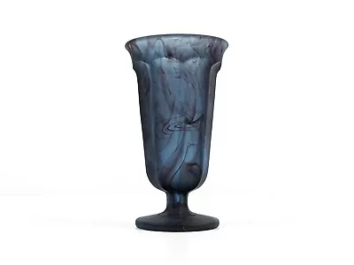 Buy Antique Davidson Art Deco Blue Cloud Glass Small Vase Or Parfait, 1910's • 25£