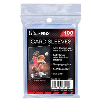 Buy Ultra Pro Soft Sleeves 100 Standard Trading Card Penny Sleeve Pokemon MTG • 1£