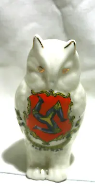 Buy VINTAGE A. & S. CRESTED CHINA “ARCADIAN OWL FIGURE (ISLE OF MAN CREST) C1930s • 10£