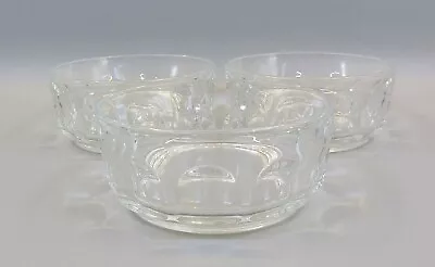 Buy Vintage Arcoroc France Clear Glass Bowls/Dishes Thumb Print Pattern X 3 VGC • 12.95£