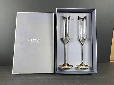 Buy VERA WANG WEDGEWOOD With Love Sliver Flute Set / Fine Crystal Champagne Glasses  • 57.82£