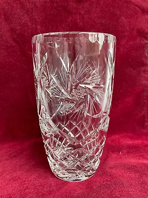 Buy Vintage Cut Crystal Glass Heavy Flower Vase 20 Cm 1.64 Kg • 17.99£