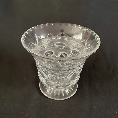 Buy Thomas Webb 1940’s Crystal Cut Glass Footed Vase/Bowl With Glass Frog 14cm Tall • 40£