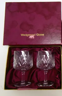 Buy Wedgwood Cut Glass Crystal Wine Glasses Pair Of Boxed • 9.99£