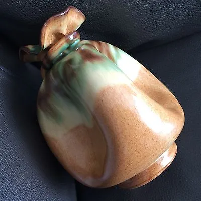 Buy Signed Spanish Manuel Garcia Arroyo Art Pottery 6”/15cm Glazed Tricorn Sack Vase • 500£