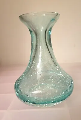 Buy Green Crackle Glass Vase Small Handmade English Contemporary Home Decore Item • 26.91£