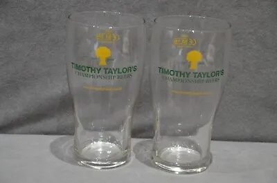 Buy 2x Timothy Taylor's Championship Beers Toughened One Pint 20oz Tulip Glass M16 • 9.99£