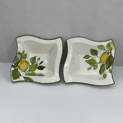 Buy Square Ceramic Dish With Painted Lemons X2 • 22.90£