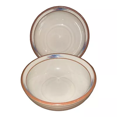 Buy Noritake Vtg Stoneware RAINDANCE 2x Cereal Bowls South Western Red Blue Trim • 12£
