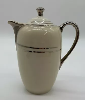 Buy Coffee Pot Silver Cream Ceramic Vtg Foreign 7.5  Tall  • 20.99£