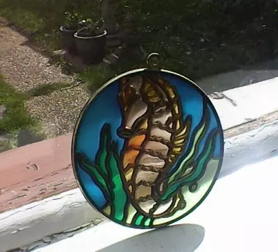 Buy Vintage Seahorse Stained Glass Sun Catcher • 20£