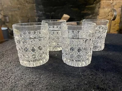 Buy Set Of Four Cut Glass Heavy Whisky Glasses For Heavy Whiskies And Decided Minds. • 26£