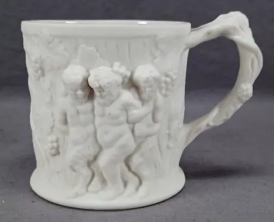 Buy Antique 19th Century Minton Parian Ware Relief Molded Bacchus Mug Circa 1835 • 233.14£
