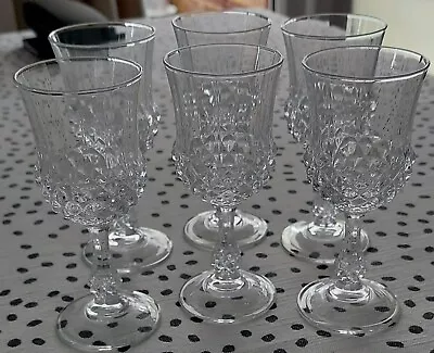 Buy 6 Lead Crystal Cut Glass Sherry Glasses - Diamond Cut • 12£