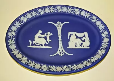 Buy Wedgwood Dark Blue Jasperware   Oval Plate / Tray Tea Set Dinner Service • 9.99£