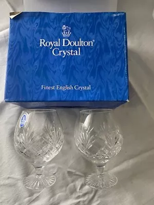 Buy Royal Doulton Finest Crystal BRANDY Glasses Set Of 2 • 0.99£