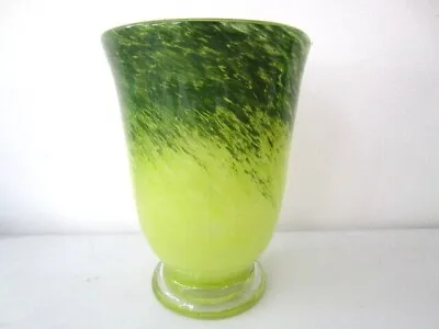 Buy Monart At Moncrieff's Art Deco Green Flecked Glass Vase • 182.99£