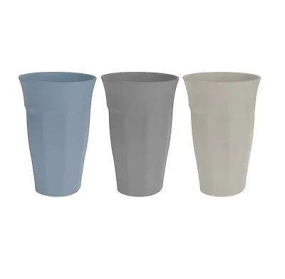 Buy 3 X Stackable Plastic Tumblers Cups Tall Glasses Set Reusable BBQ Party Melamine • 8.99£