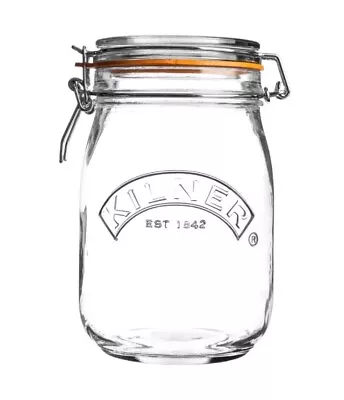 Buy Kilner 1 Litre Vintage Round Glass Clip Top Preserve Jar Food Storage Airtight • 7.49£