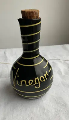 Buy Babbacombe Devon Pottery  1950s Black And Yellow True Vintage Vinegar Bottle • 15£
