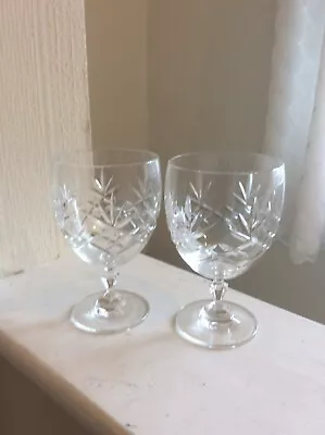 Buy Pair Of Crystal Cut Wine Glasses • 22£
