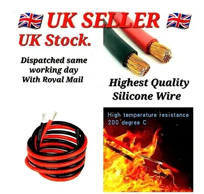 Buy Flexible Soft Silicone Wire Cable 4/6/8/10/12/14/16/18/20 AWG RC High Quality UK • 159.99£