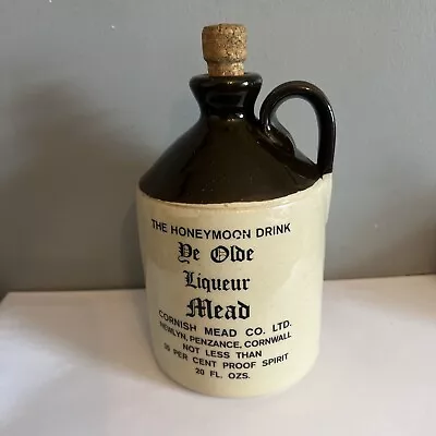 Buy Stoneware Bottle Jug The Honeymoon Drink Ye Olde Mead Cornwall Vintage 7'' - VGC • 4.50£