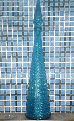 Buy VINTAGE 1960s 70s EMPOLI BLUE GENIE CHEMIST ART GLASS BOTTLE DECANTER + STOPPER • 29.99£