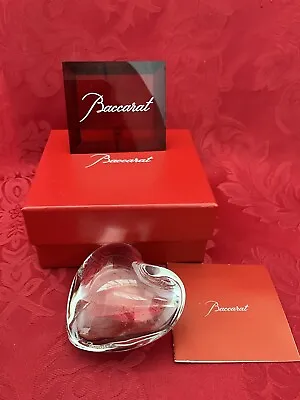 Buy NIB FLAWLESS Exquisite BACCARAT France Glass Clear Crystal PUFFED HEART Figurine • 249.74£