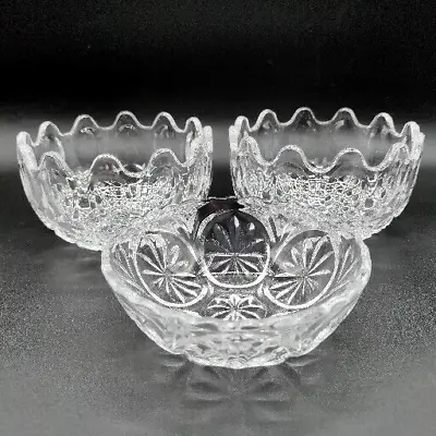 Buy LOT Vintage Clear Glass Serving Bowls Federal Glass Interlock Anchor Hocking • 13.66£