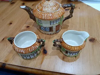 Buy Vintage Beswick Cottage Ware Tea Pot, Sugar Bowl & Milk Jug Very Good Condition • 18.50£